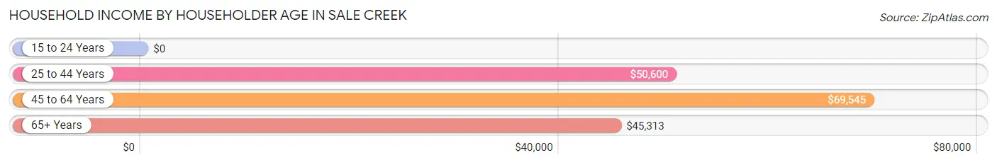 Household Income by Householder Age in Sale Creek