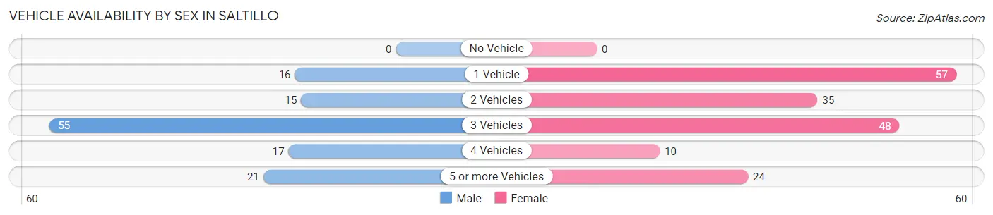 Vehicle Availability by Sex in Saltillo