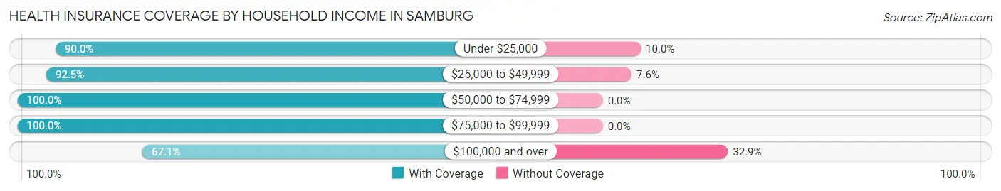 Health Insurance Coverage by Household Income in Samburg