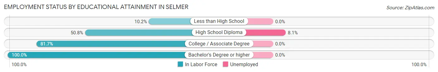 Employment Status by Educational Attainment in Selmer