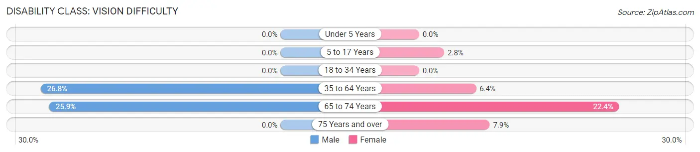 Disability in Spencer: <span>Vision Difficulty</span>