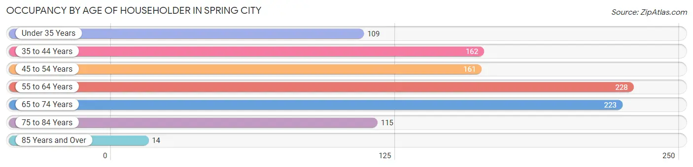 Occupancy by Age of Householder in Spring City