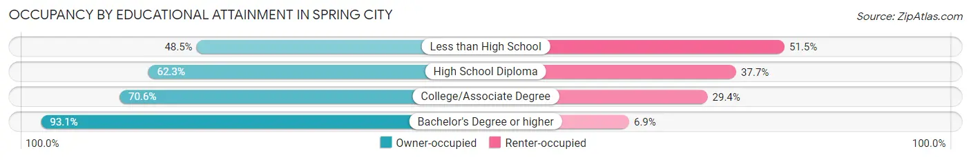 Occupancy by Educational Attainment in Spring City