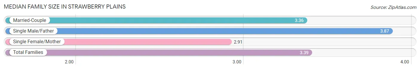 Median Family Size in Strawberry Plains