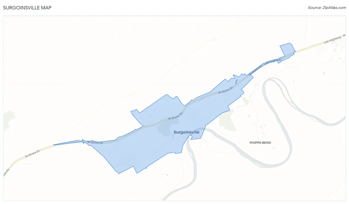 Surgoinsville Map