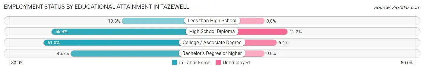 Employment Status by Educational Attainment in Tazewell
