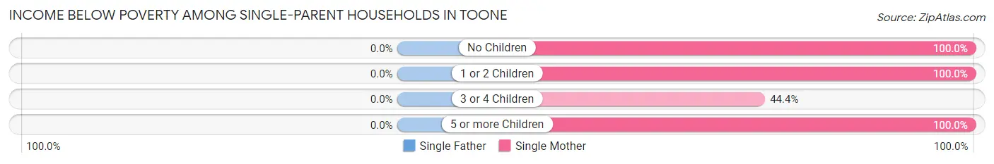 Income Below Poverty Among Single-Parent Households in Toone