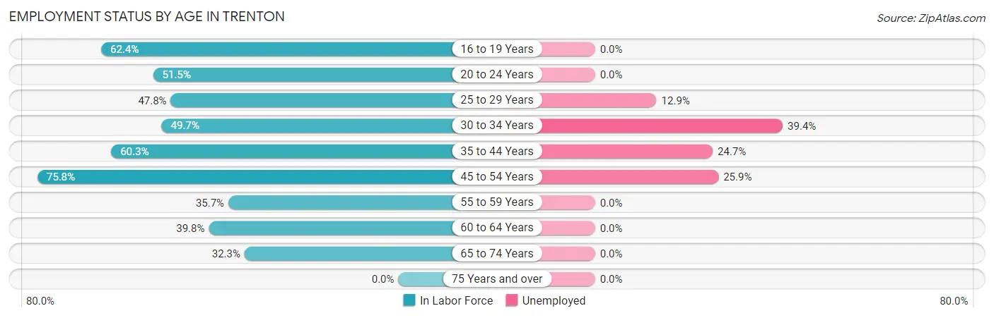 Employment Status by Age in Trenton