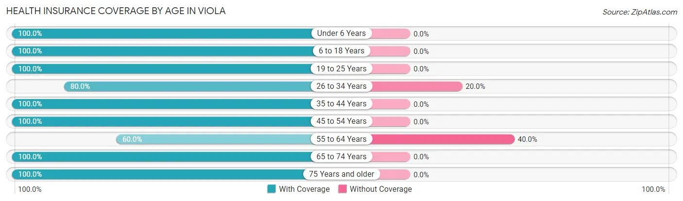 Health Insurance Coverage by Age in Viola