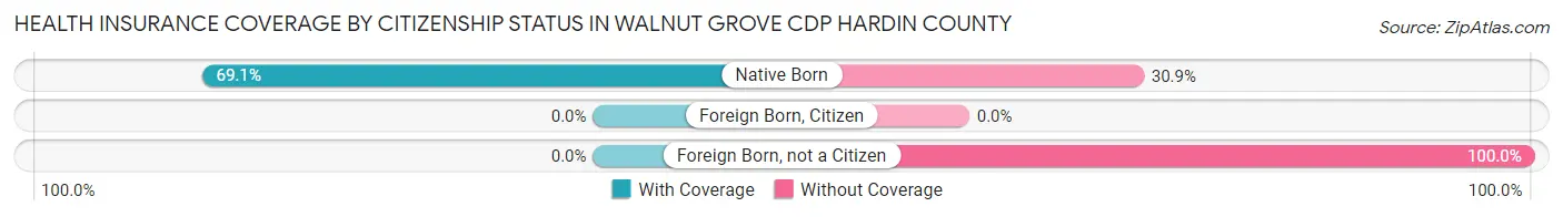 Health Insurance Coverage by Citizenship Status in Walnut Grove CDP Hardin County