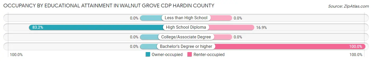 Occupancy by Educational Attainment in Walnut Grove CDP Hardin County