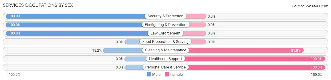 Services Occupations by Sex in Williston