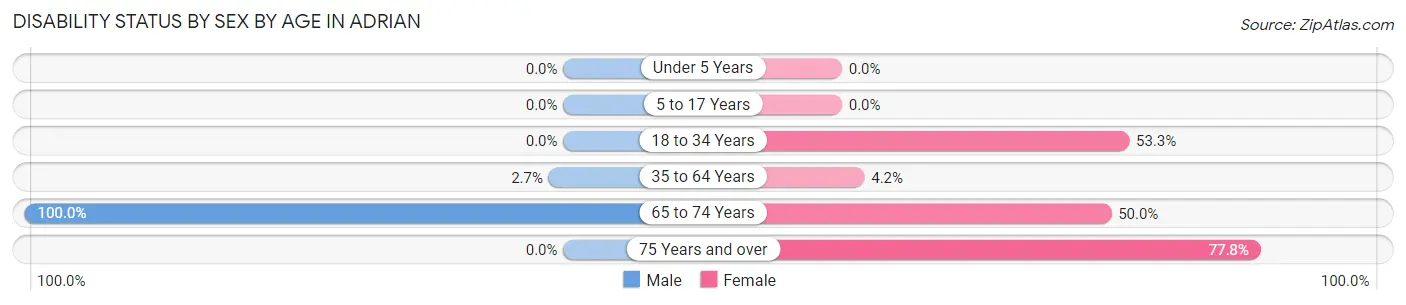 Disability Status by Sex by Age in Adrian
