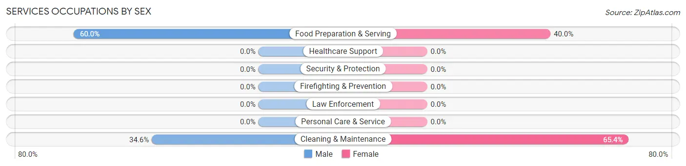 Services Occupations by Sex in Adrian