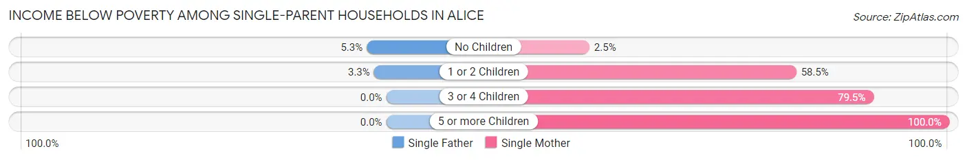 Income Below Poverty Among Single-Parent Households in Alice