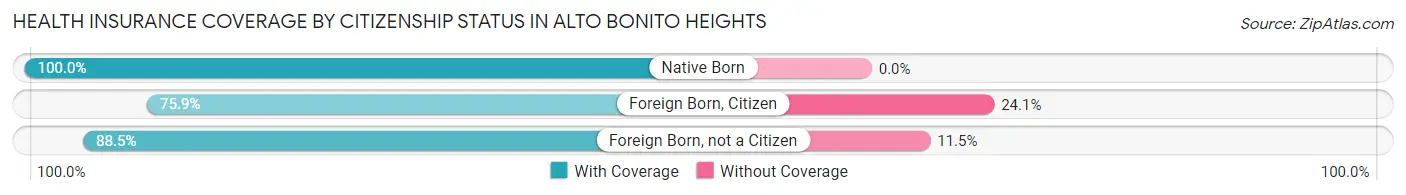 Health Insurance Coverage by Citizenship Status in Alto Bonito Heights