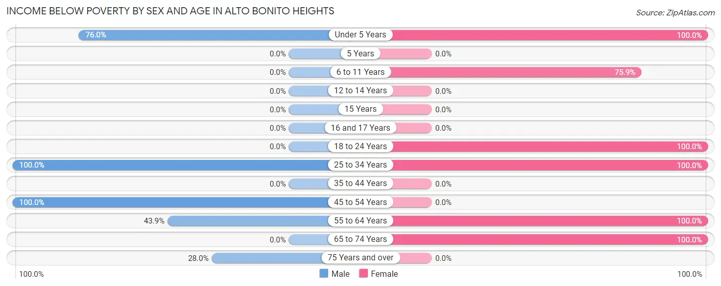 Income Below Poverty by Sex and Age in Alto Bonito Heights