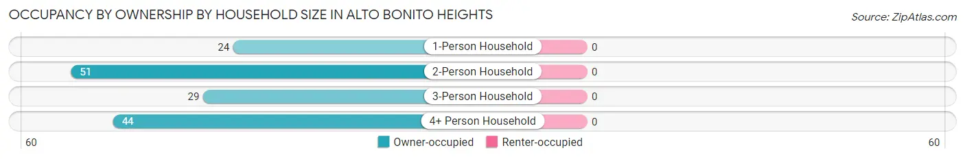 Occupancy by Ownership by Household Size in Alto Bonito Heights