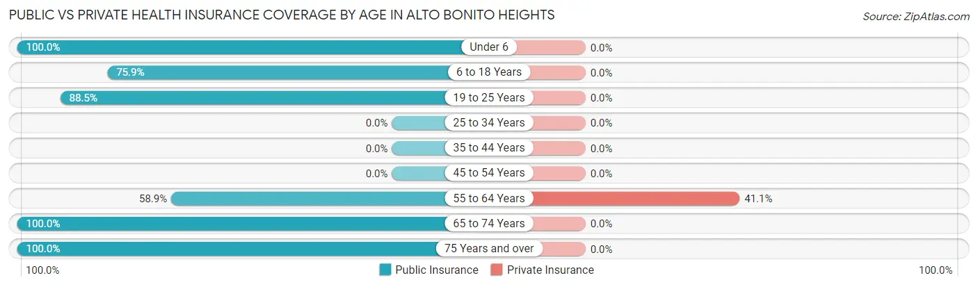 Public vs Private Health Insurance Coverage by Age in Alto Bonito Heights