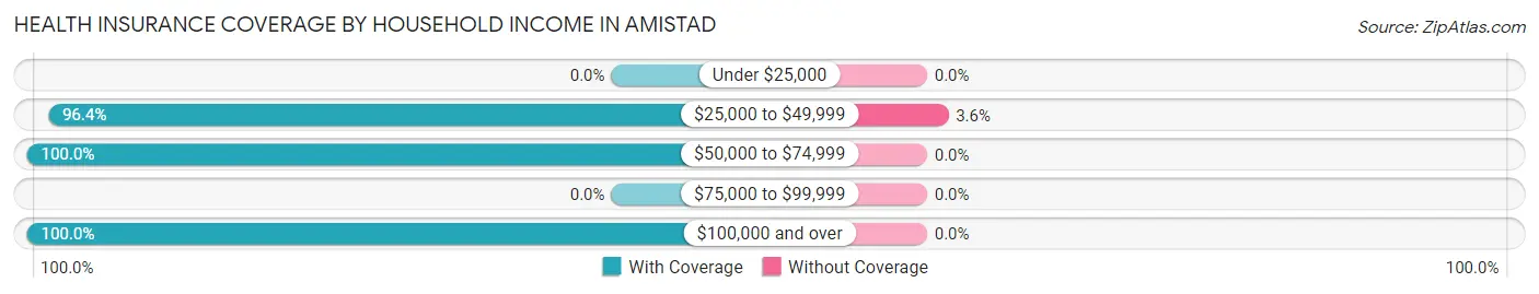 Health Insurance Coverage by Household Income in Amistad