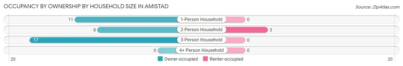 Occupancy by Ownership by Household Size in Amistad