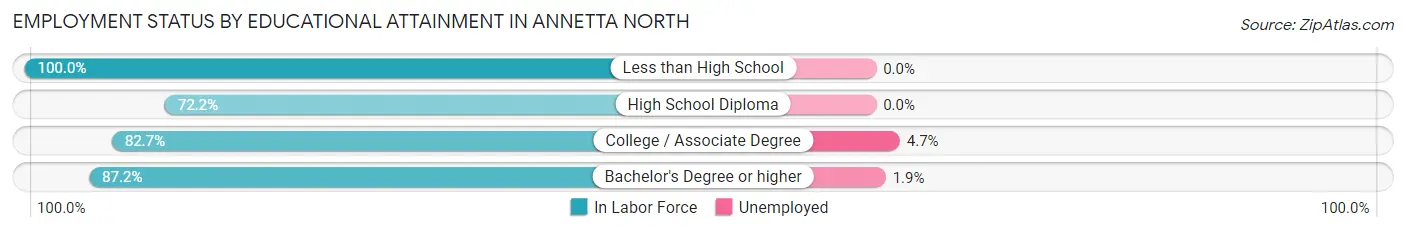 Employment Status by Educational Attainment in Annetta North