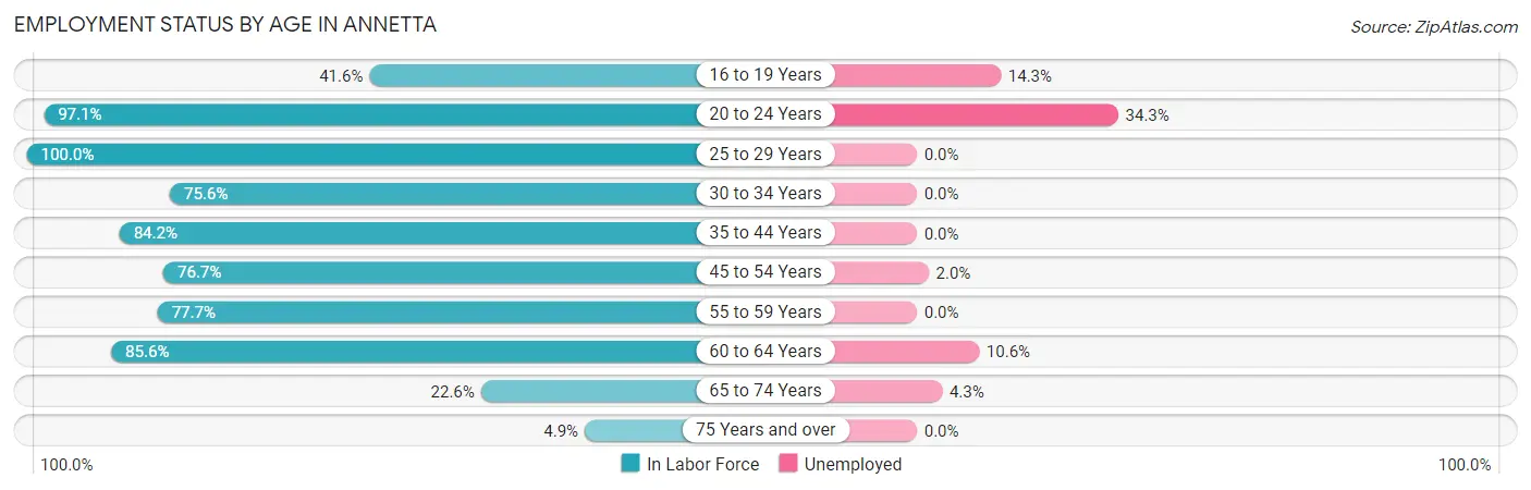 Employment Status by Age in Annetta