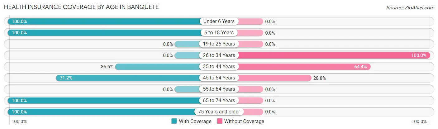 Health Insurance Coverage by Age in Banquete