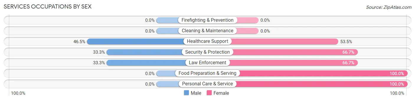 Services Occupations by Sex in Beach City