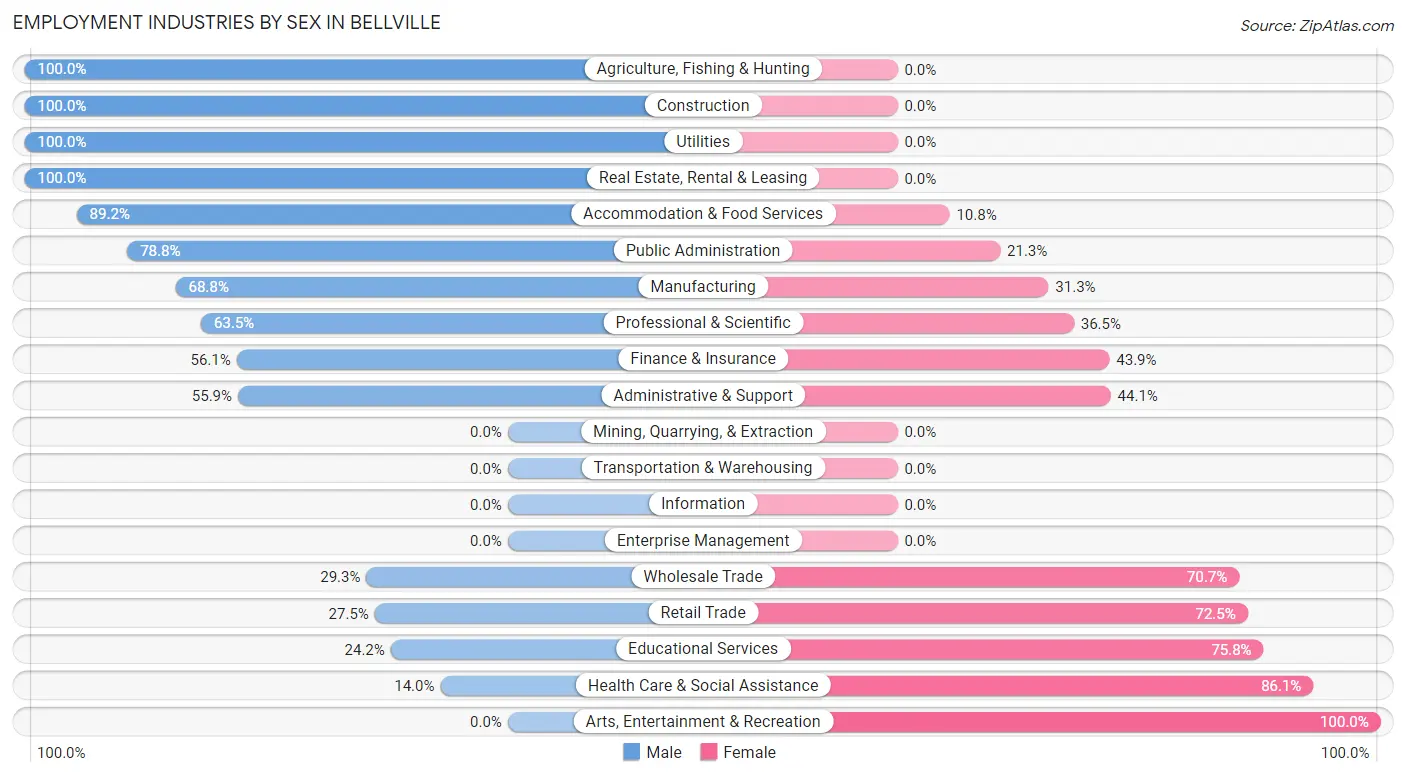 Employment Industries by Sex in Bellville