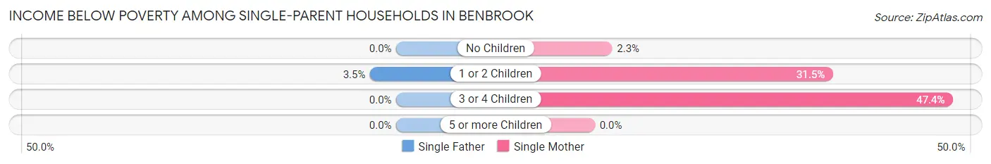 Income Below Poverty Among Single-Parent Households in Benbrook