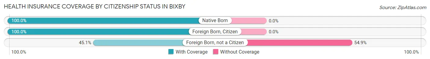 Health Insurance Coverage by Citizenship Status in Bixby
