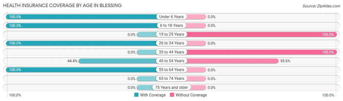 Health Insurance Coverage by Age in Blessing