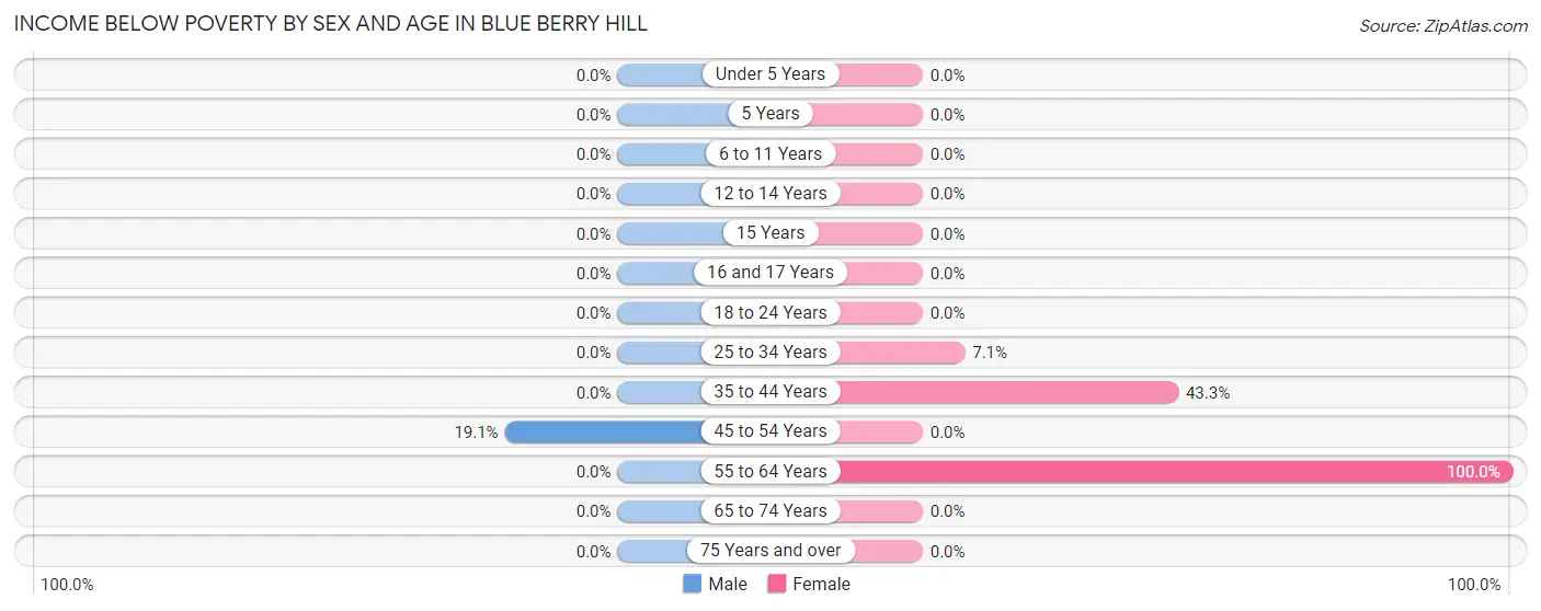 Income Below Poverty by Sex and Age in Blue Berry Hill