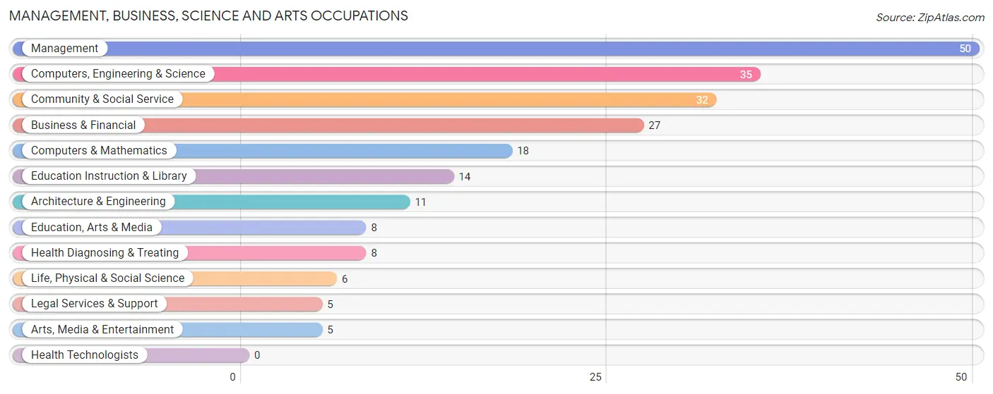 Management, Business, Science and Arts Occupations in Blue Ridge