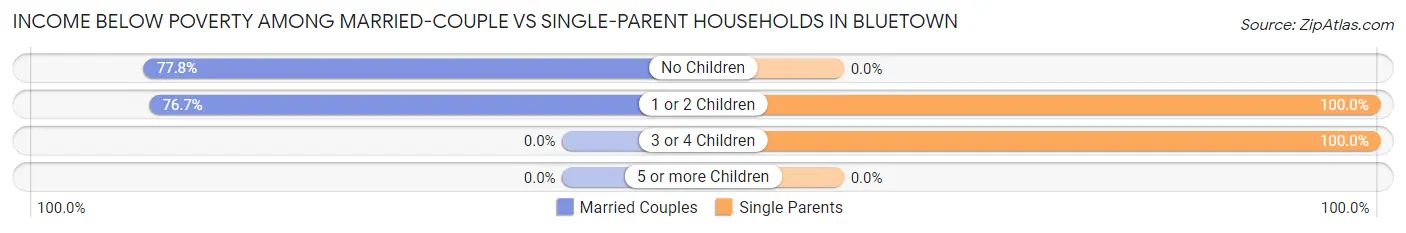 Income Below Poverty Among Married-Couple vs Single-Parent Households in Bluetown
