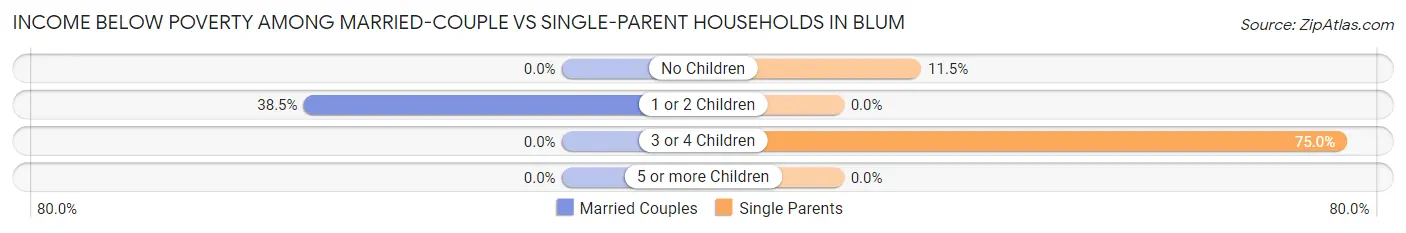 Income Below Poverty Among Married-Couple vs Single-Parent Households in Blum
