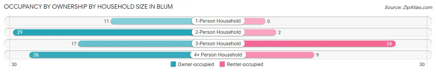 Occupancy by Ownership by Household Size in Blum