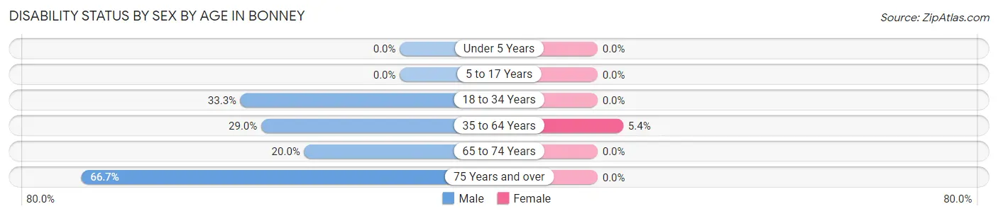 Disability Status by Sex by Age in Bonney
