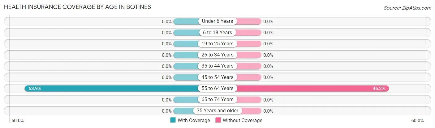 Health Insurance Coverage by Age in Botines