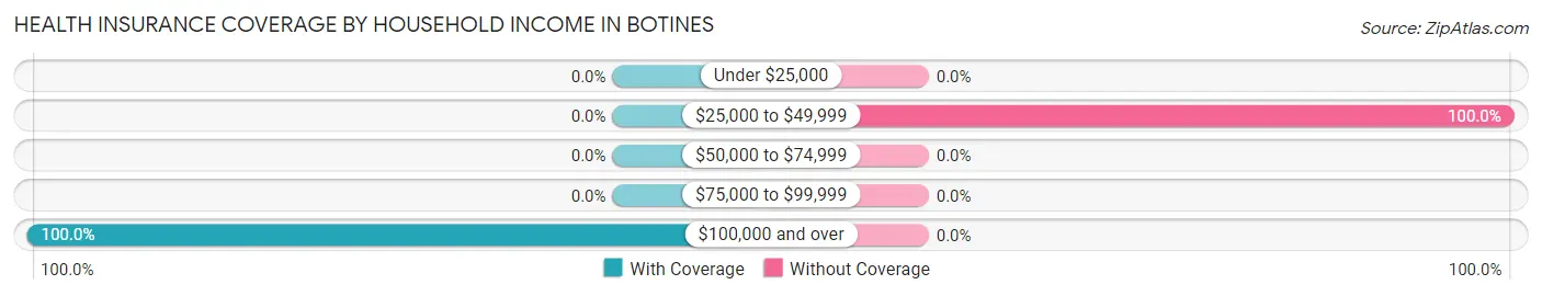 Health Insurance Coverage by Household Income in Botines