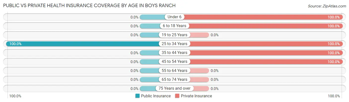 Public vs Private Health Insurance Coverage by Age in Boys Ranch