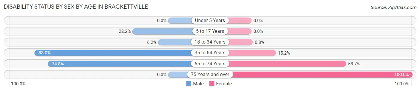 Disability Status by Sex by Age in Brackettville