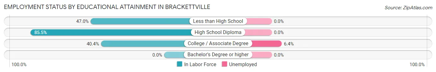 Employment Status by Educational Attainment in Brackettville