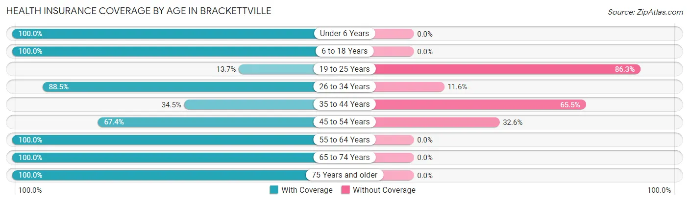 Health Insurance Coverage by Age in Brackettville