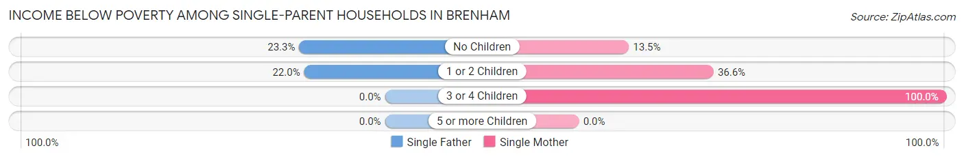 Income Below Poverty Among Single-Parent Households in Brenham