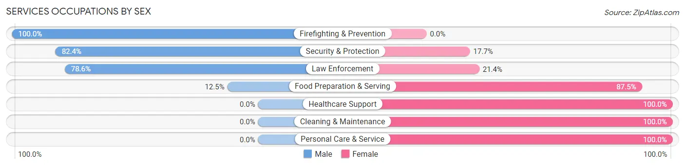 Services Occupations by Sex in Briaroaks