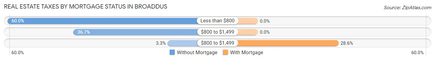 Real Estate Taxes by Mortgage Status in Broaddus