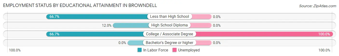 Employment Status by Educational Attainment in Browndell