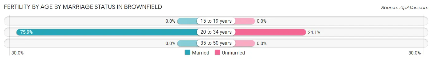 Female Fertility by Age by Marriage Status in Brownfield